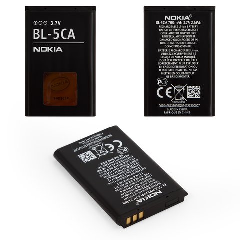 Акумулятор BL 5CA для Nokia 100, 1200, Li ion, 3,7 В, 700 мАг, Original PRC 