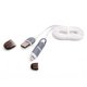 USB кабель micro USB, 2 in 1, USB тип-A, micro-USB тип-B, Lightning, 100 см, білий