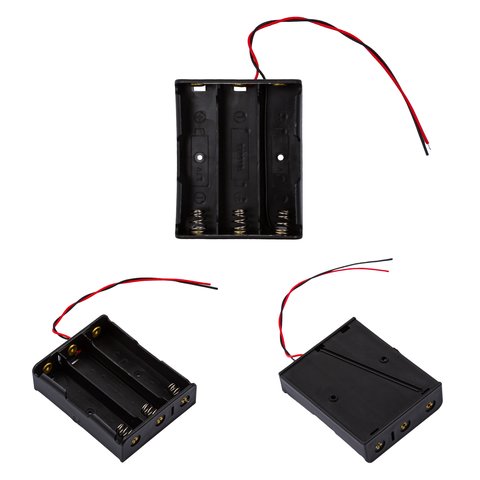 Тримач акумуляторів 18650, 1x3, паралельне з'єднання, з контактами, тип 3