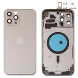 Корпус для iPhone 12 Pro Max, золотистый, с держателем SIM-карты, с боковыми кнопками, gold
