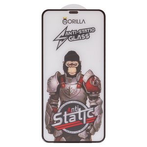 Защитное стекло Gorilla для Apple iPhone 11 Pro Max, iPhone XS Max, совместимо с чехлом, Full Glue, Anti Static, черный