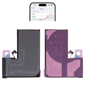 Акумулятор для iPhone 14 Pro, Li ion, 3,87 B, 3350 мАг, збільшена ємність, без помилки, A2866 , genuine IC