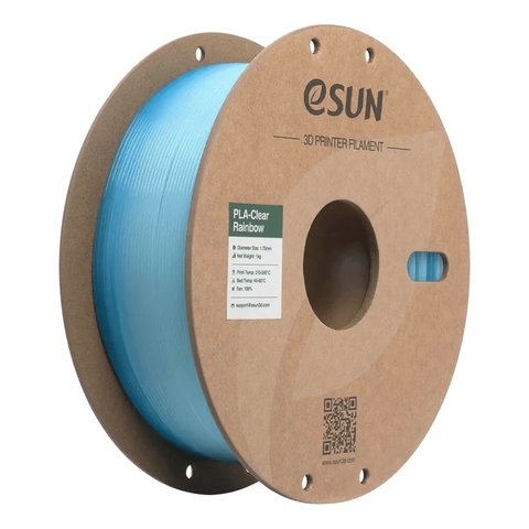 Філамент для 3D принтера eSUN PLA Clear Rainbow Translucent Blue White, 1 кг