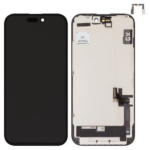 Дисплей для iPhone 15, черный, с рамкой, Copy, TFT , GX in cell