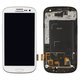 LCD compatible with Samsung I9300 Galaxy S3, (white, with frame, original (change glass) )