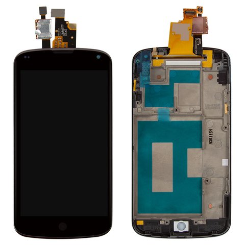 LCD compatible with LG E960 Nexus 4, black, with frame, Original PRC  