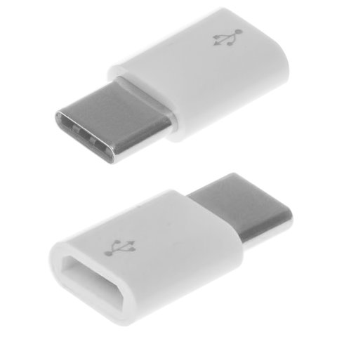 Adapter, USB type C, micro USB type B, white 