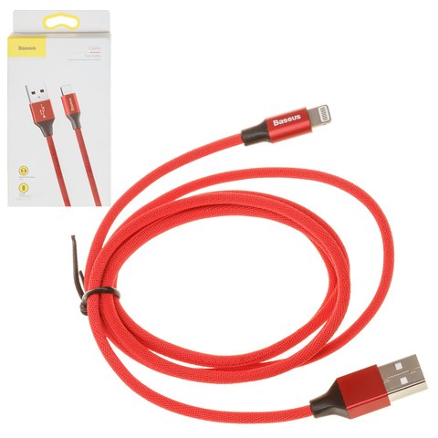 Cable USB Baseus Yiven, USB tipo A, Lightning, 120 cm, 2 A, rojo, #CALYW 09