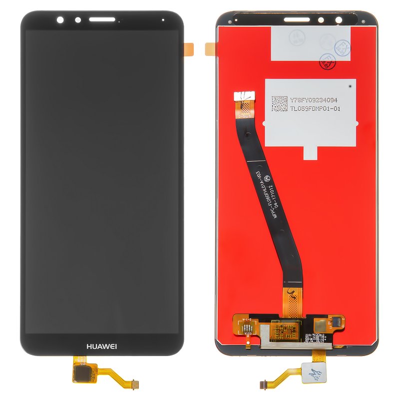 LCD compatible with Huawei Honor 7X, (black, grade B, Logo