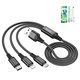 Cable USB Hoco X76, USB tipo-A, USB tipo C, micro USB tipo-B, Lightning, 100 cm, 2 A, negro, #6931474767400