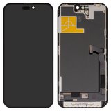 Pantalla LCD puede usarse con iPhone 14 Pro Max, negro, con marco, HC, sin microchip, (OLED), YK OEM hard
