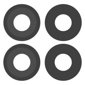 Camera Lens compatible with Xiaomi Poco C50, Redmi A1, Redmi A2, black, without frame, set 2 pcs. 