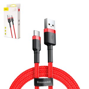USB кабель Baseus Cafule, USB тип C, USB тип A, 300 см, 2 A, красный, в нейлоновой оплетке, #CATKLF U09