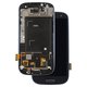 LCD compatible with Samsung I9300 Galaxy S3, (dark blue, with frame, original (change glass) )