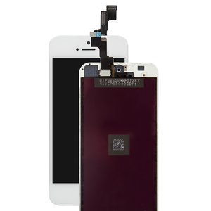 Дисплей для iPhone 5S, iPhone SE, белый, с рамкой, AAA, tianma
