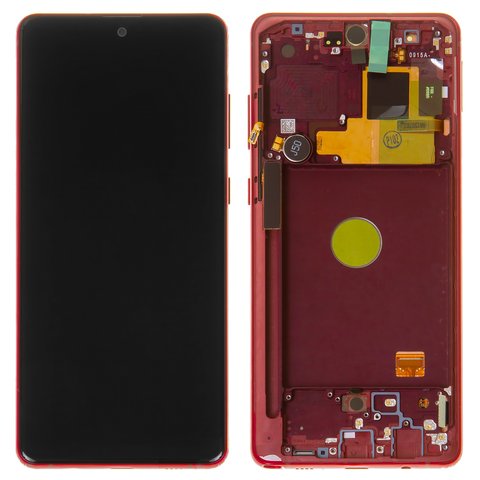 LCD compatible with Samsung N770 Galaxy Note 10 Lite, red, with frame, Original, service pack #GH82 22055C GH82 22193C GH82 22194C GH82 22192C