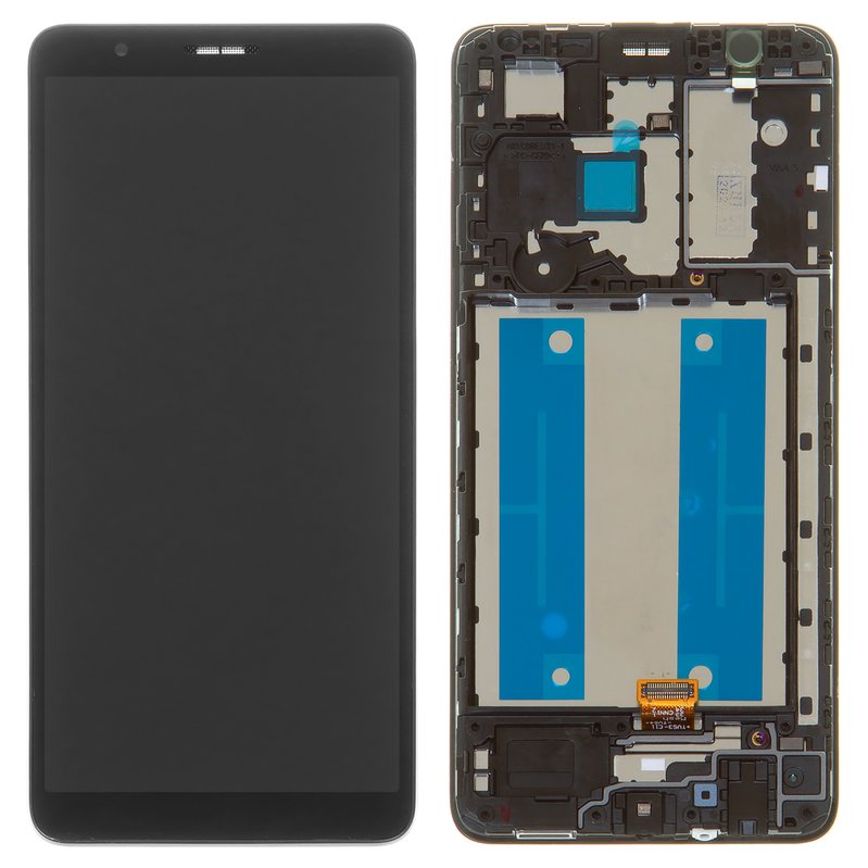 LCD compatible with Samsung A013 Galaxy A01 Core, (black, with frame,  Original, service pack, original glass) #GH82-23392A/GH82-23561A - GsmServer