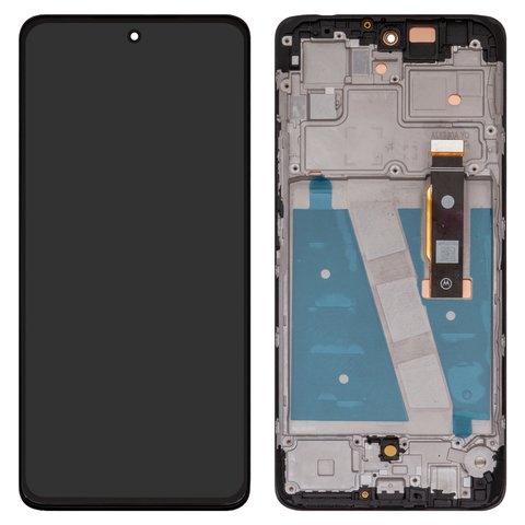 LCD compatible with Motorola Moto G72 XT2255, black, with frame, Original PRC