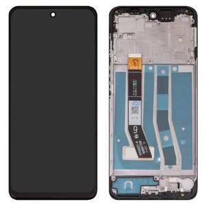 Дисплей для Motorola Moto G55, черный, с рамкой, Original PRC 