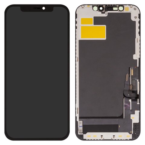 LCD compatible with iPhone 12, iPhone 12 Pro, black, with frame, HC, without IC, OLED , XY OEM soft 