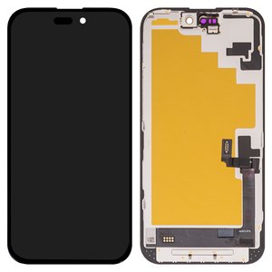 LCD Wextom compatible with iPhone 16, black, with frame, HC, without error, OLED  soft, diagnosable 