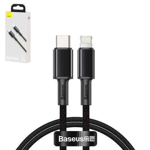 Cable USB Baseus High Density Braided, USB tipo C, Lightning, 200 cm, 20 W, negro, #CATLGD A01