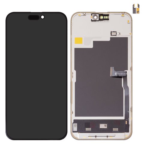 Pantalla LCD puede usarse con iPhone 15 Pro Max, negro, con marco, HC, sin microchip, AMOLED , DD OLED soft, 120Hz