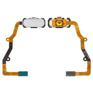 Шлейф для Samsung G935F Galaxy S7 EDGE, G935FD Galaxy S7 EDGE Duos, кнопки меню, білий, з компонентами