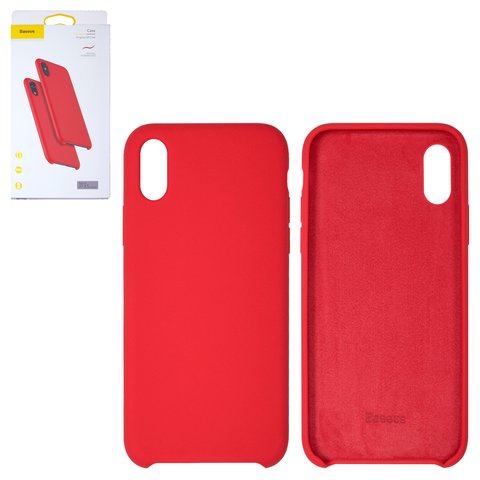 Чехол Baseus для iPhone XS, красный, Silk Touch, #WIAPIPH58 ASL09