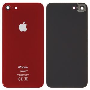 Задняя панель корпуса для iPhone 8, красная, со стеклом камеры, small hole