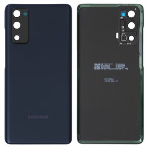 Задня панель корпуса для Samsung G780 Galaxy S20 FE, G781 Galaxy S20 FE 5G, синя, із склом камери, cloud navy