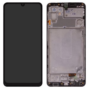 Дисплей для Samsung M325 Galaxy M32, чорний, з рамкою, High Copy, original LCD size, OLED 