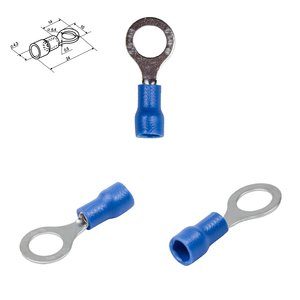 Наконечник RV 1.25 6, 6 мм, кільцевий, ізольований, синій, 10 шт., 0,5 1,5 мм²