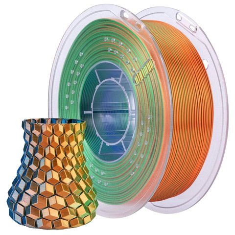 Филамент для 3D принтера ELEGOO PLA Silk Blue Green Orange, 1 кг