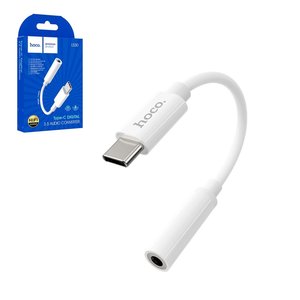 Адаптер Hoco LS30, підтримує функції мікрофона, USB тип C, TRRS 3.5 мм, білий, #6931474739346