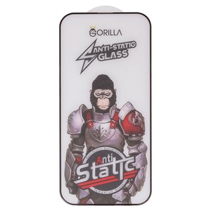 Захисне скло для Apple iPhone 14 Pro, iPhone 15, iPhone 16, сумісне з чохлом, Full Glue, Anti Static, чорний, gorilla