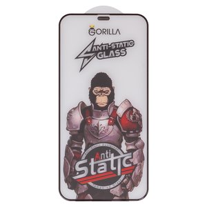 Захисне скло для Apple iPhone 12, iPhone 12 Pro, сумісне з чохлом, Full Glue, Anti Static, без упаковки , чорний, gorilla