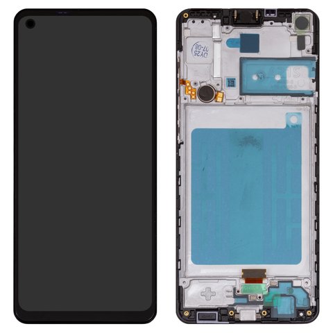 Дисплей для Samsung A217 Galaxy A21s, чорний, з рамкою, Box 