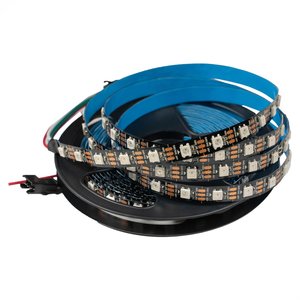 Tira de luces LED RGB SMD5050, WS2812B (color negro, con controles, IP20, 5 V, 60 diodos LED/m, 5 m) Tira de luces LED RGB SMD5050, WS2812B (color negro, con controles, IP20, 5 V, 60 diodos LED/m, 5 m)